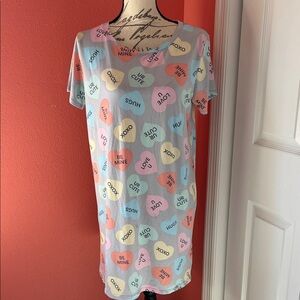 Valentine Candy Heart Print Night Shirt